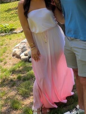 Elan ombre strapless Maxi with pockets